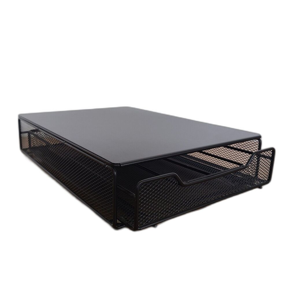 Large Capacity Wrought Iron Black Universal Coffee Pod Holder Organizer Drawer
